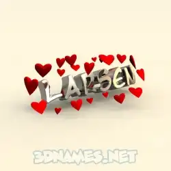 larsen in In Love style - 3D name wallpaper
