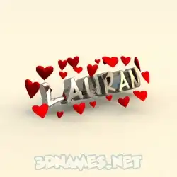 lauran in In Love style - 3D name wallpaper