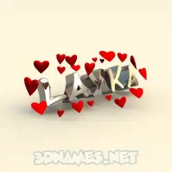 layka in In Love style - 3D name wallpaper