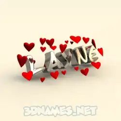 layne in In Love style - 3D name wallpaper