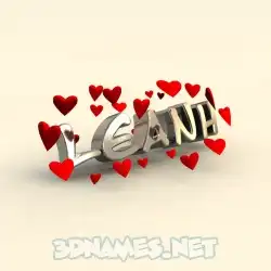 leanh in In Love style - 3D name wallpaper