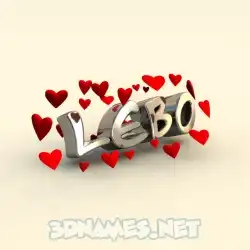 lebo in In Love style - 3D name wallpaper