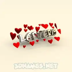 lefteris in In Love style - 3D name wallpaper