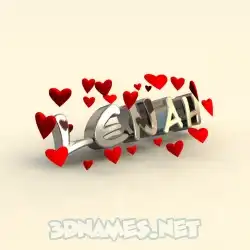 lenah in In Love style - 3D name wallpaper