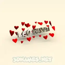 leo banuti in In Love style - 3D name wallpaper