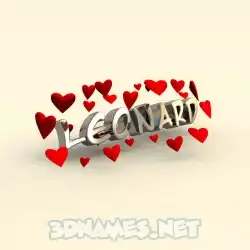 leonard in In Love style - 3D name wallpaper