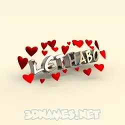 lethabo in In Love style - 3D name wallpaper