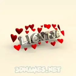 lientje in In Love style - 3D name wallpaper