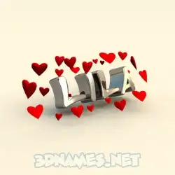 lila in In Love style - 3D name wallpaper