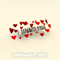 linnea lisa in In Love style - 3D name wallpaper