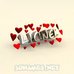 lionel in In Love style - 3D name wallpaper