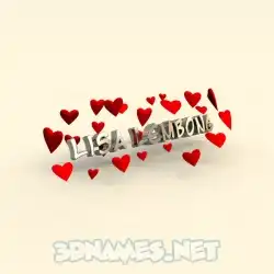lisa lembong in In Love style - 3D name wallpaper