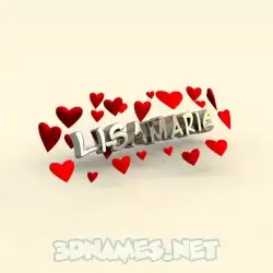 lisamarie in In Love style - 3D name wallpaper