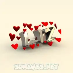 liz in In Love style - 3D name wallpaper