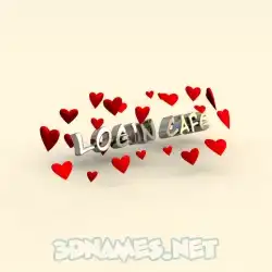 login cafe in In Love style - 3D name wallpaper