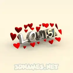 louisa in In Love style - 3D name wallpaper