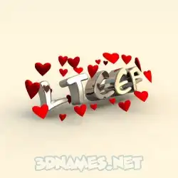 lteef in In Love style - 3D name wallpaper