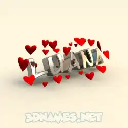 luana in In Love style - 3D name wallpaper