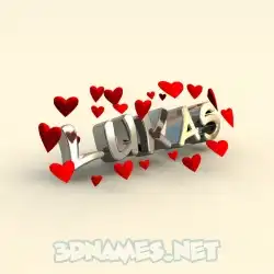 lukas in In Love style - 3D name wallpaper