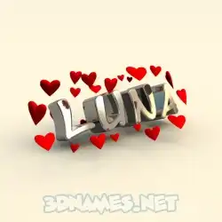 luna in In Love style - 3D name wallpaper