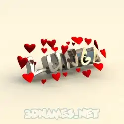 lunga in In Love style - 3D name wallpaper