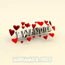 lwandile in In Love style - 3D name wallpaper