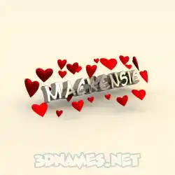 mackensie in In Love style - 3D name wallpaper