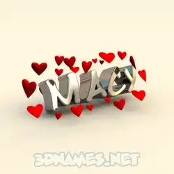 macy in In Love style - 3D name wallpaper