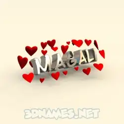 magali in In Love style - 3D name wallpaper