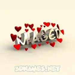 maged in In Love style - 3D name wallpaper