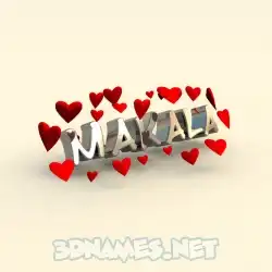 makala in In Love style - 3D name wallpaper