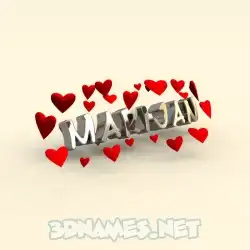 marijan in In Love style - 3D name wallpaper