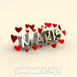 maris in In Love style - 3D name wallpaper
