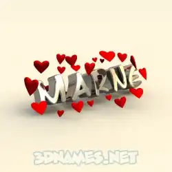 marne in In Love style - 3D name wallpaper