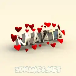 marta in In Love style - 3D name wallpaper