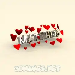 matthijs in In Love style - 3D name wallpaper