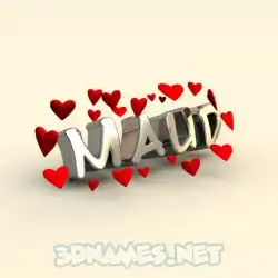 maud in In Love style - 3D name wallpaper
