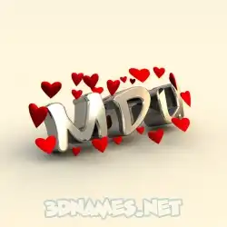 mdu in In Love style - 3D name wallpaper