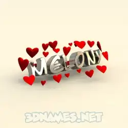melony in In Love style - 3D name wallpaper