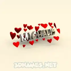 michalis in In Love style - 3D name wallpaper