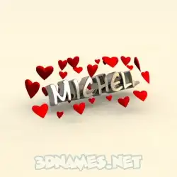 michell in In Love style - 3D name wallpaper