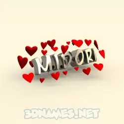 midori in In Love style - 3D name wallpaper