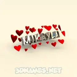 mikaylai in In Love style - 3D name wallpaper