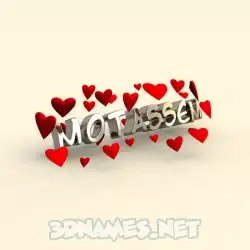 motassem in In Love style - 3D name wallpaper