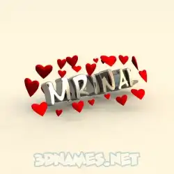 mrinal in In Love style - 3D name wallpaper