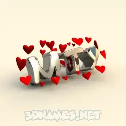 mty in In Love style - 3D name wallpaper