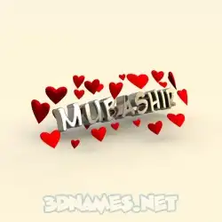 mubashir in In Love style - 3D name wallpaper