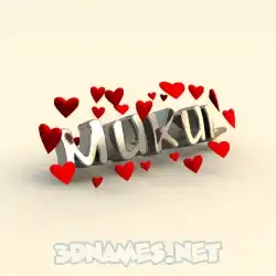 mukul in In Love style - 3D name wallpaper