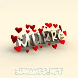 murre in In Love style - 3D name wallpaper