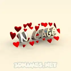 n cage in In Love style - 3D name wallpaper